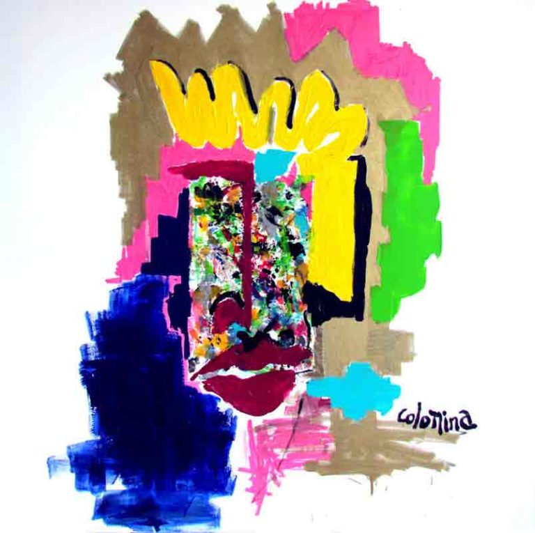 La chevelure dorée 100x100 cm - Peinture Jorge Colomina