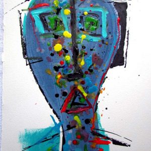Dessin Jorge Colomina - Sculpture bleue