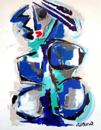 La belle bleue 116x89 cm - Peinture Jorge Colomina